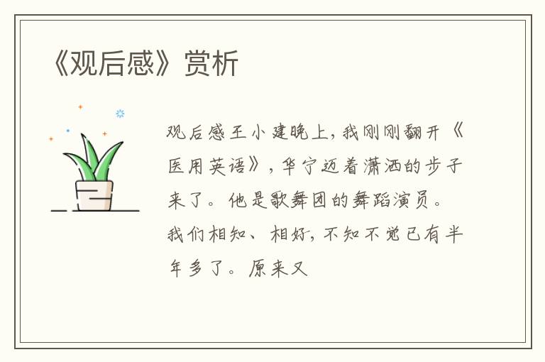 《观后感》赏析