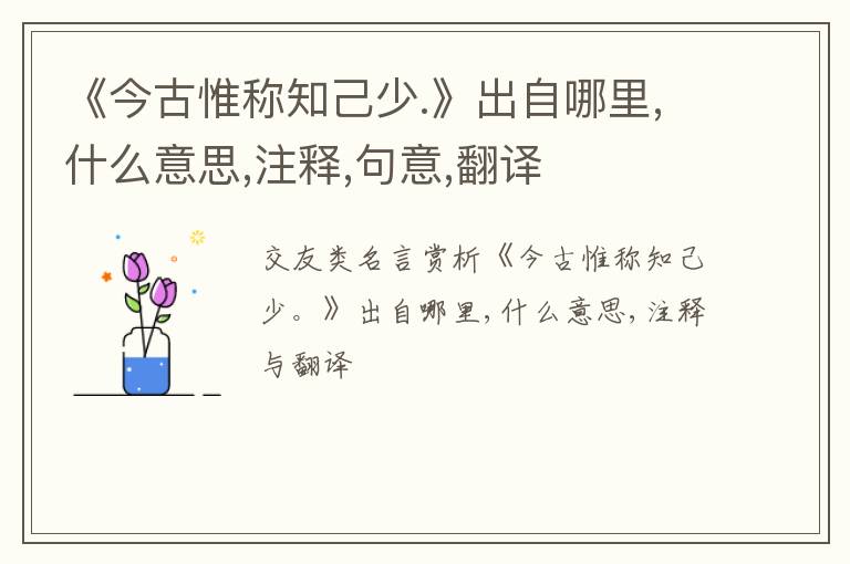  《今古惟称知己少.》出自哪里,什么意思,注释,句意,翻译
