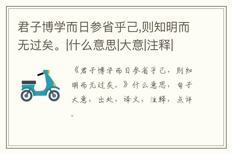  君子博学而日参省乎己,则知明而无过矣。|什么意思|大意|注释|出处|译文