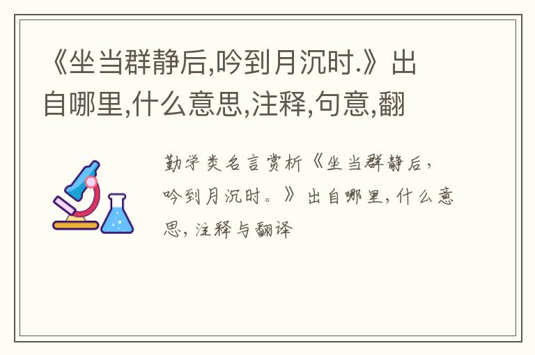  《坐当群静后,吟到月沉时.》出自哪里,什么意思,注释,句意,翻译