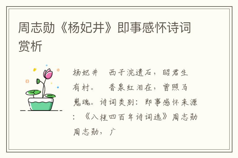  周志勋《杨妃井》即事感怀诗词赏析
