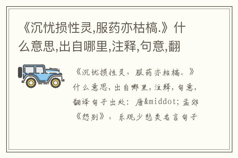  《沉忧损性灵,服药亦枯槁.》什么意思,出自哪里,注释,句意,翻译