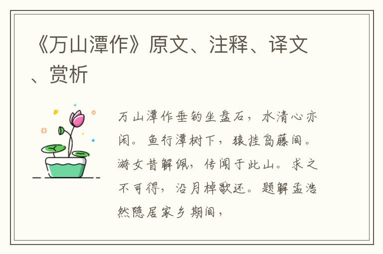  《万山潭作》原文、注释、译文、赏析