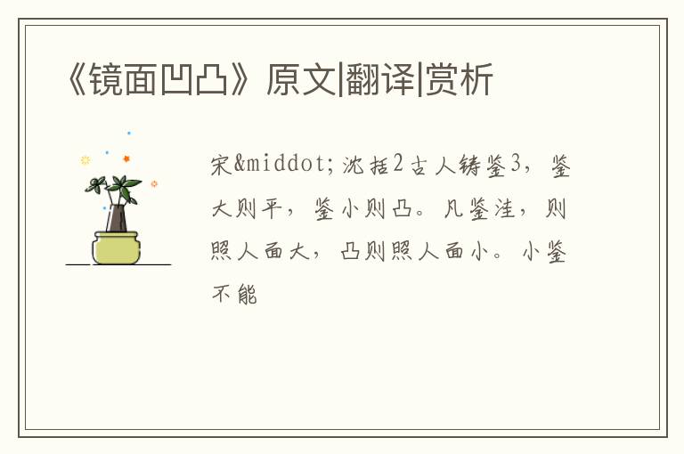  《镜面凹凸》原文|翻译|赏析