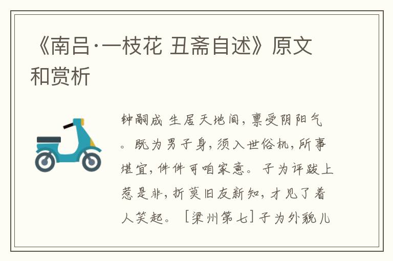  《南吕·一枝花 丑斋自述》原文和赏析