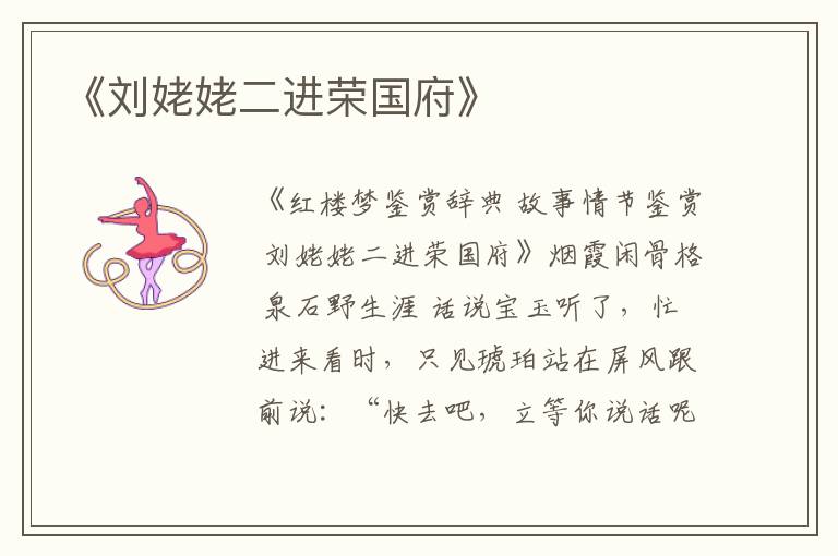  《刘姥姥二进荣国府》