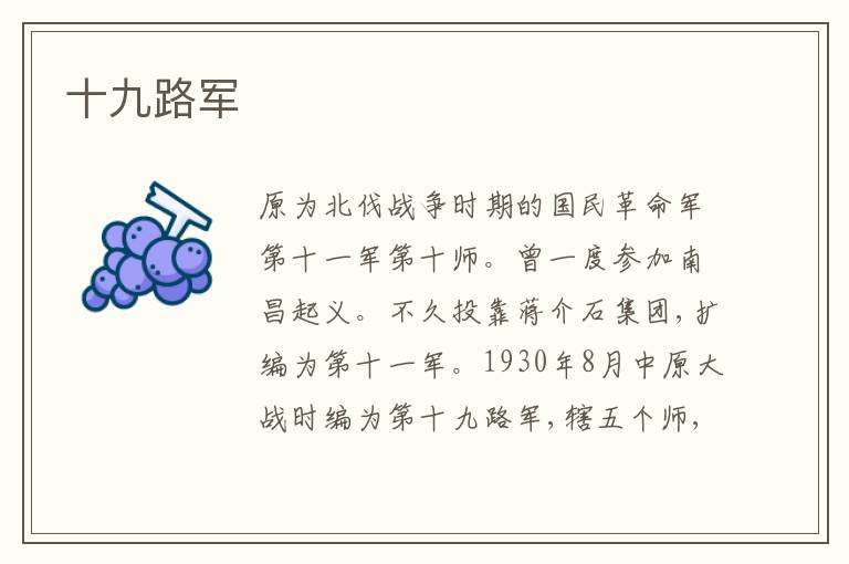 十九路军