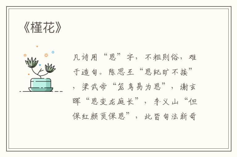  《槿花》