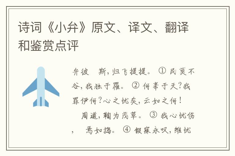  诗词《小弁》原文、译文、翻译和鉴赏点评