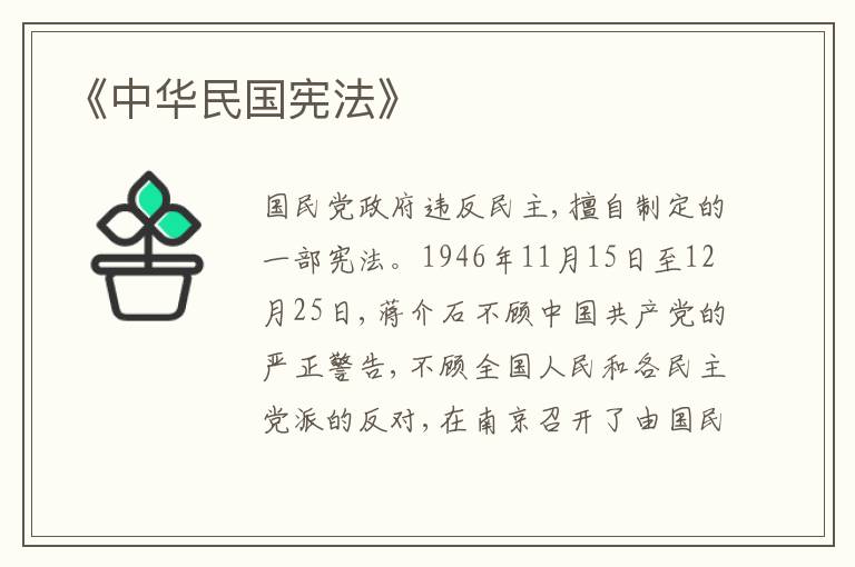 《中华民国宪法》