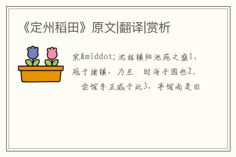  《定州稻田》原文|翻译|赏析