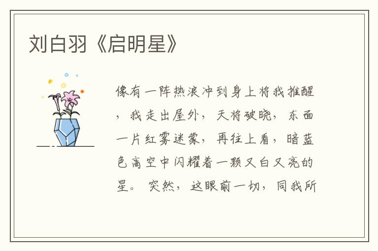  刘白羽《启明星》